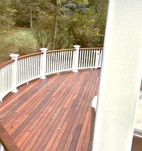 New York Backyard DeckInspiration For A Large Transitional Backyard Deck Remodel