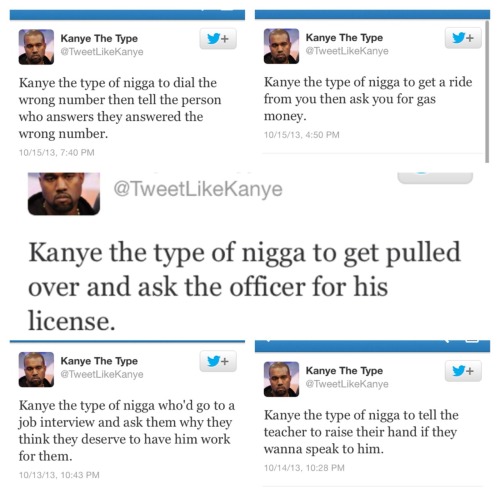 chevyballin:  thugniflcent1:  notlaurenlondon:  LMFAOOOO  Lmao.. Kanye is me.  And it begins… 