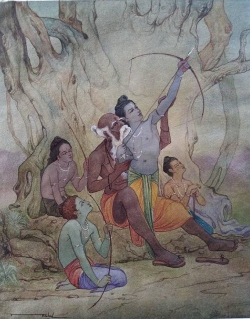 Rama and his brother receiving lessons from their Guru, Vasistha, by Monal Kohad