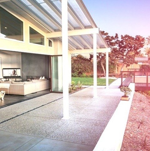 Roof Extensions Patio San DiegoExample Of A Mid-sized Trendy Backyard Concrete Patio Design With A Roof