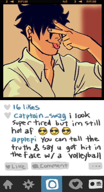 slimyhipster:if kuroo had an instagram itd just be him throwing peace signs everywhere in his selfie