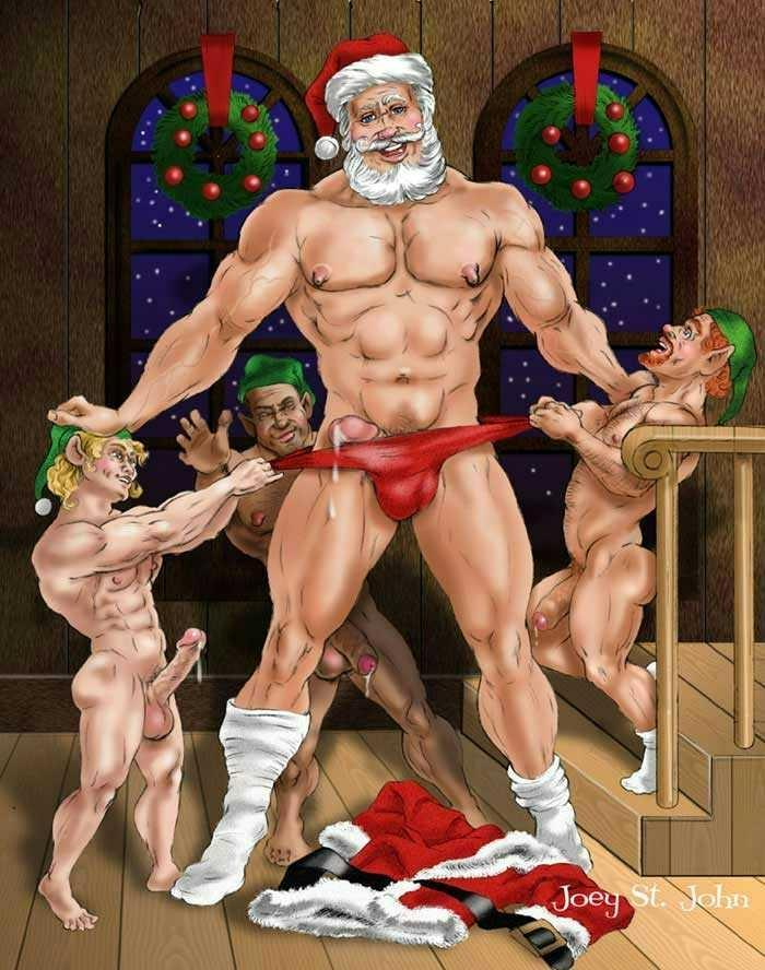 Gay santa elves cartoon