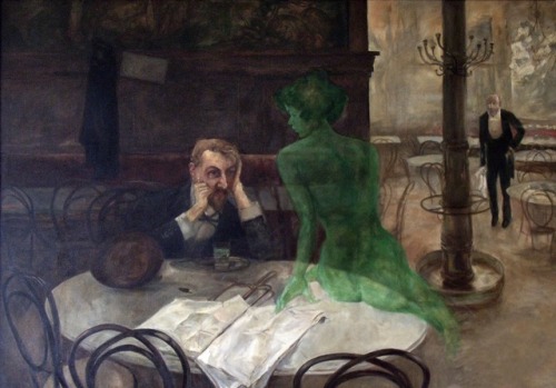 THE ABSINTHE DRINKER (1901) by Czech artist, Viktor Oliva.