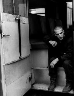 pickledelephant:  Mathieu Kassovitz while filming La Haine (1995) 