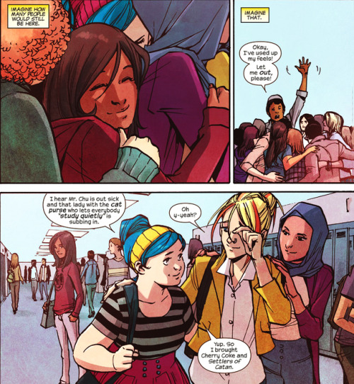 jlassijlali: Ms. Marvel #17 Why is it so hard to be kind? why does being nice feel so..Embarrasing? 