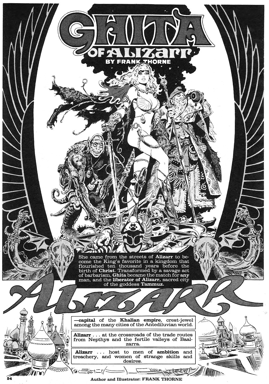 thefugitivesaint:Frank Thorne, ‘Ghita of Alizarr’, from “1984 Magazine” #7,