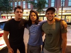 ciscoisbi:Carlos Valdes‏ (@Tha_Los): Here’s a terrible picture of me, @JeremyMJordan, and @CaseyCott.