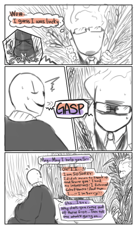 seto-gin: Hey guys, long time no post. I was working on this the whole time… I wanted to do some Grillster (Grillby x Dadster) drawing and it ended up to be a whopping nine page comic…Which amazingly took forever for me to do…(((((^q^;))))I did