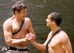 famousmeat:  Zac Efron & Bear Grylls touch each other on Running Wild