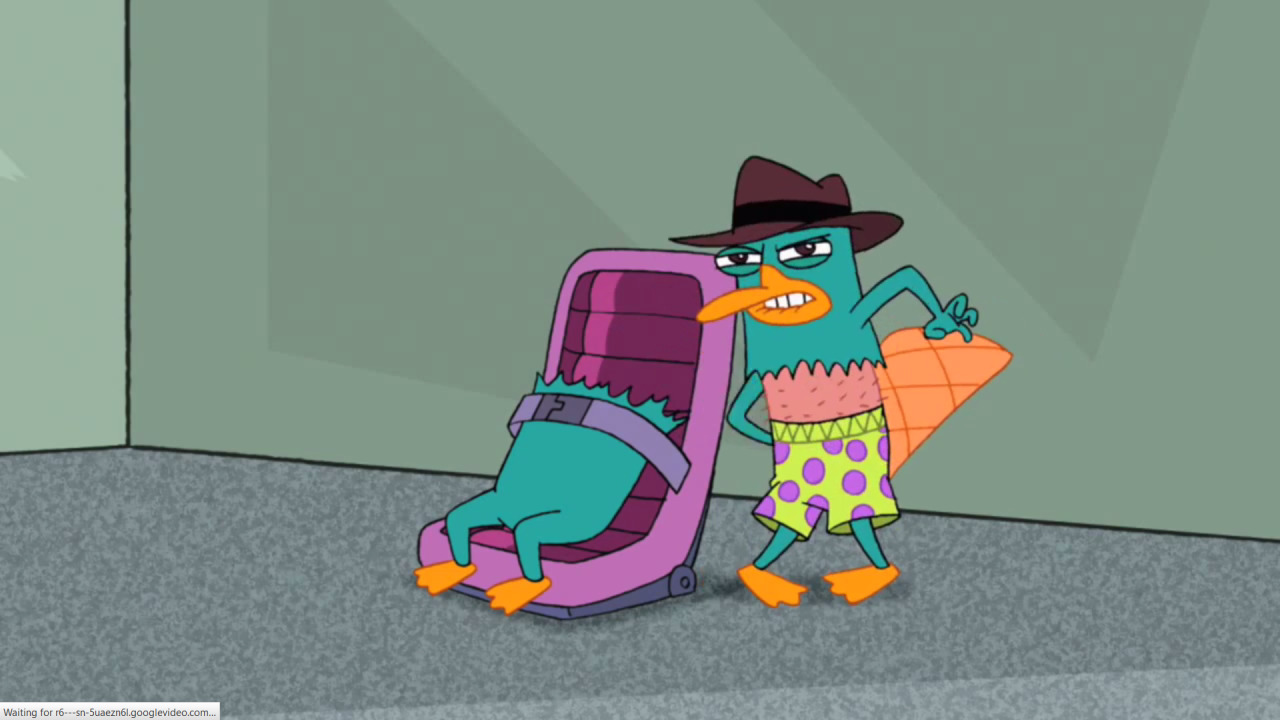 Perry the Platypus from Phineas and Ferb episode “Unfair Science Fair.” In this