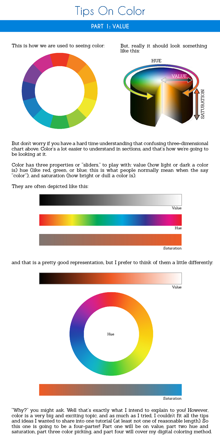 eschergirls:  sarahculture:  Color Tutorial Part 1: Value Part 2 : Hue and Saturation