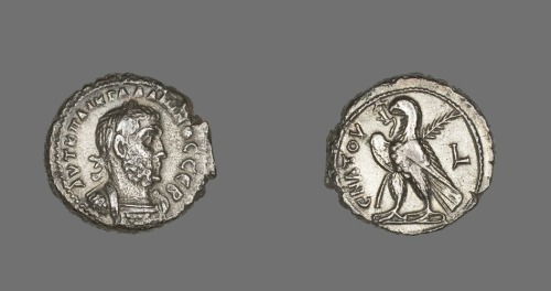 aic-ancient:Tetradrachm (Coin) Portraying Emperor Gallienus, Ancient Roman, 261, Art Institute of Ch