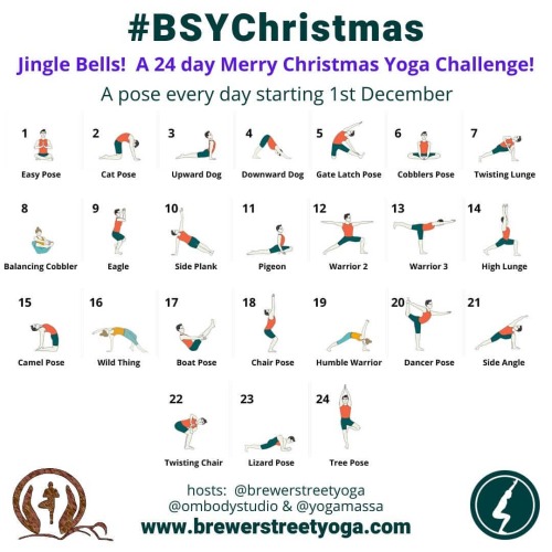An Instagram challenge!!! I’m in, obvs, are you? Introducing the BSY Christmas Yoga Challenge 