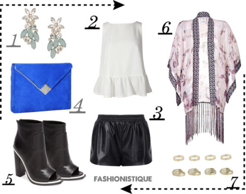 Look of the Day. Try @annasui Kimono with @topshop leather shorts for a cool bohemian style. Topshop