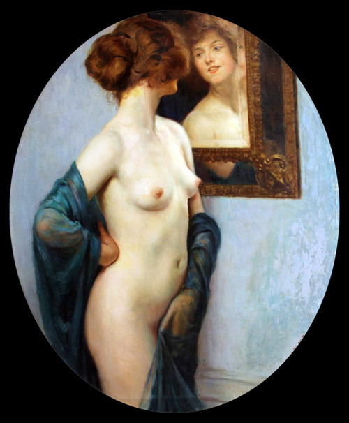 alinnetinagildedcage:  The Looking Glass Jules Marie Auguste Leroux (1871-1954) 