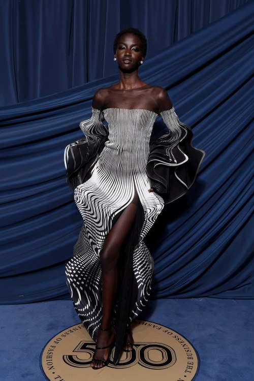 hollywood-fashion:Anok Yai in Iris Van Herpen Couture at the BoF 500 Gala in Paris on September 30, 