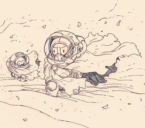 Same Space Stuffs Again.When I Have Freetime, I Can Only Draw Theses 2 Guys And Spaceships.