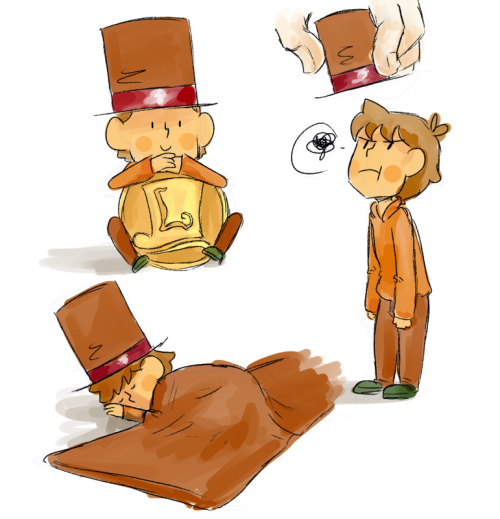 reitonkyouju:doodled some tiny laytons to try and get my hands to stop shaking