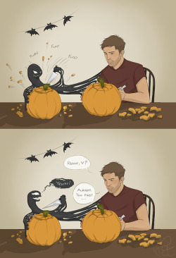 miles-east:  tbh i think venom would love halloween♥   inspired by this pumpkin;; x ((tumblr hates art?? click for full-res)) 