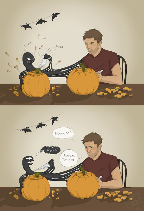 miles-east: tbh i think venom would love halloween♥ inspired by this pumpkin;; x ((tumblr hat