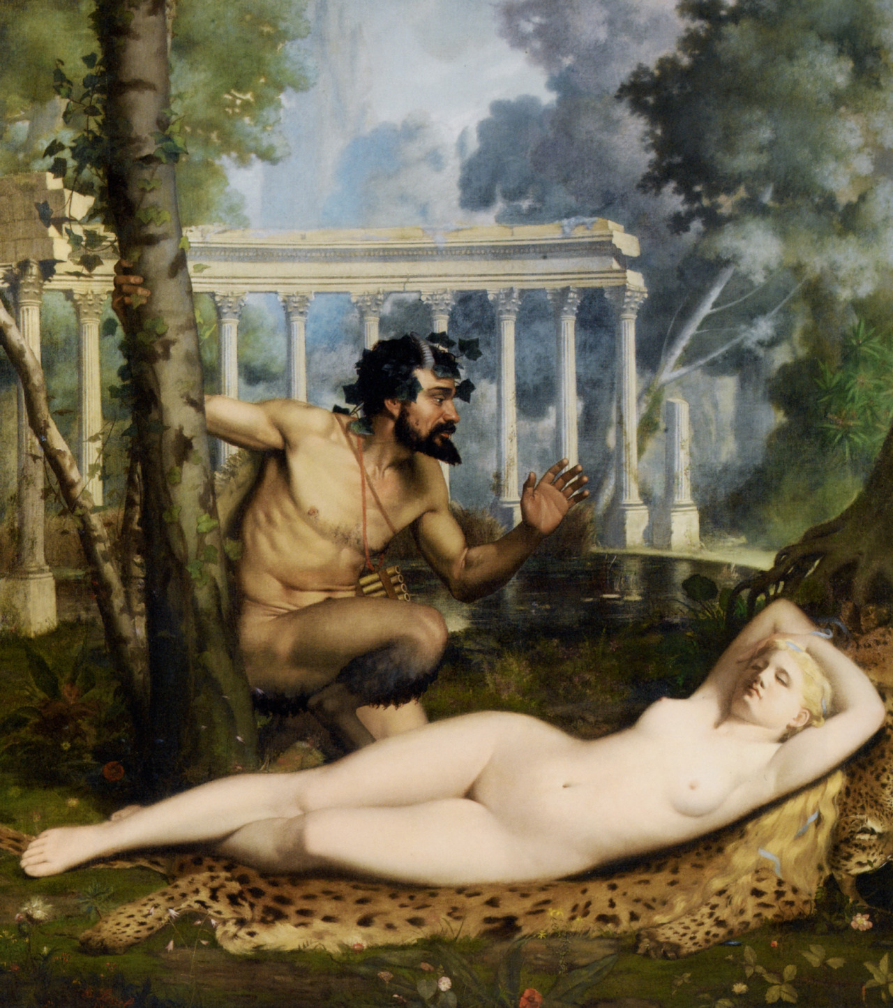 fleurdulys:  Pan and Venus - Adolphe Alexandre Lesrel 1865 