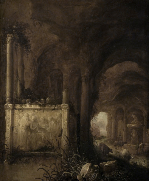 Abraham van Cuylenborch - A Tomb in a Grotto (1641).