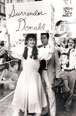 lostinhistorypics:“Surrender Donald” – Gay activists rally outside Trump Tower in New York, protesting the city’s tax breaks for luxury real estate developers while thousands of people with AIDS sleep in the streets. Oct. 31, 1989