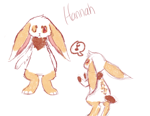 togemiss:redisigning an old bunny character I had, Hannah. This design isn’t final, but workin along
