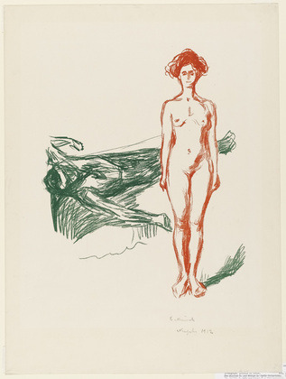 The Death of Marat (1906 - 1907) Lithograph Edvard Munch (1863 - 1944)