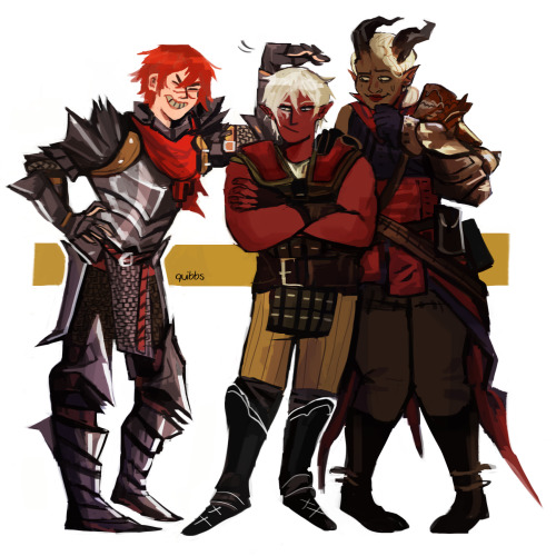 quibbs:  hey!! this was a cute commission for ruleatlas’s dragon age protags…. thanks again for commissioning me !!