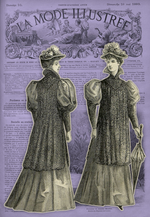 La Mode illustrée, no. 22, 28 mai 1893, Paris. Pardessus en dentelle-Bourdon. Modèle d