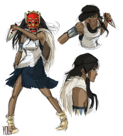 youpje:  Sketchdump of Korra as San (princess