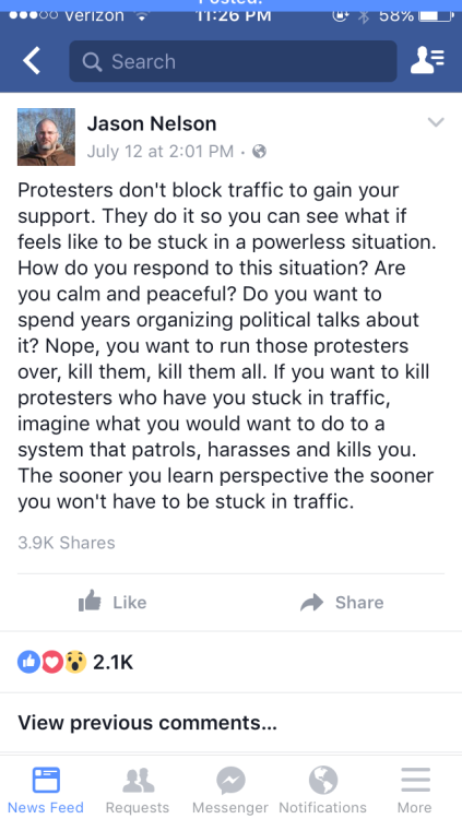 jaileyrhode: DEAR EVERYONE AGAINST BLACK LIVES MATTER PROTESTERS, read this AND EAT A DICK. Assholes