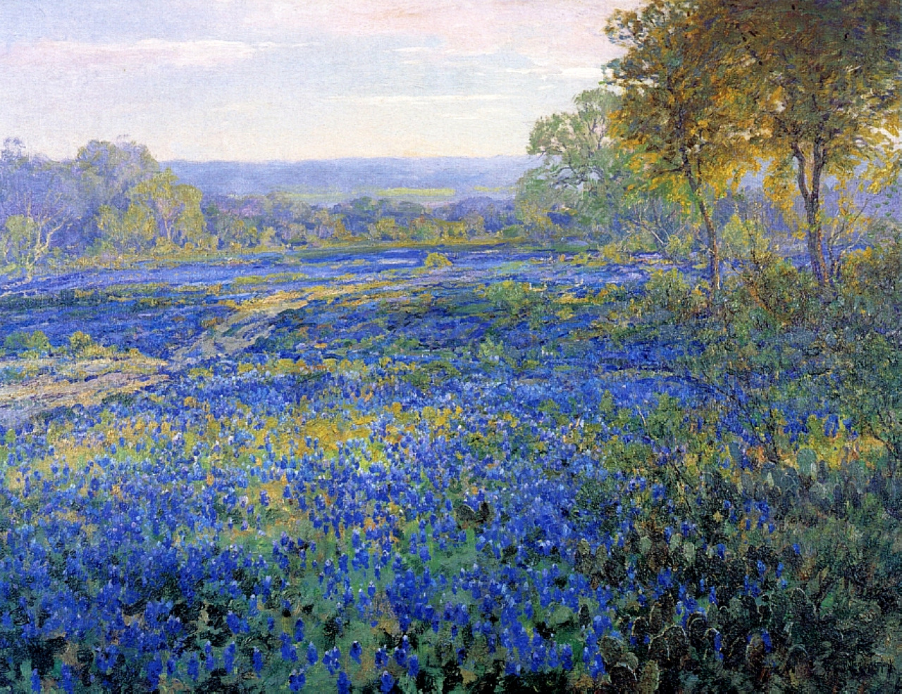 cerceos:    Robert Julian Onderdonk  Blue Bonnets at Late Afternoon, 1915Bluebonnet