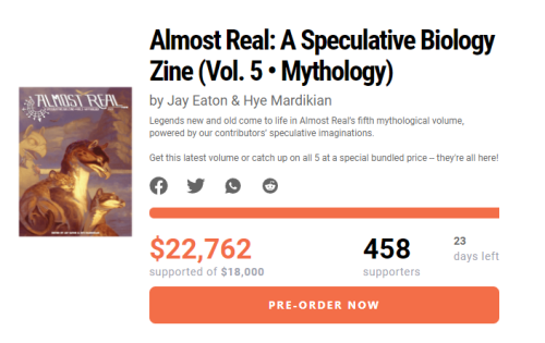 Almost Real: A Speculative Biology Zine’s 5th Volume all about mythology has passed its second stret