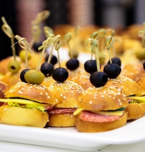 Salami Slider Cheeseburgers With Olives Recipe