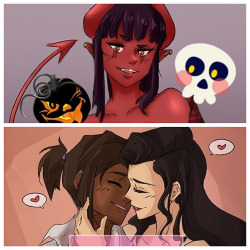 nikoniko808:  Some spicy variants for บ+ patrons! Synth has 6 spicy variants while Korrasami has 8! Those that pledge before October is over will get the reward pack :D  