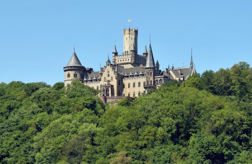 Marienburg Castle (Hanover, Germany).Built between 1858 and 1867, this Gothic revival castle is set 