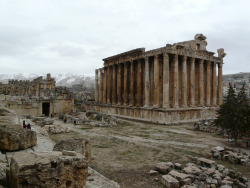 ancientart:  The Temple of Bacchus at Baalbek, Lebanon, ca. 150 AD. This stunning Roman temple, still very well preserved, is actually larger than the Parthenon of Athens.Photos courtesy of Varun Shiv Kapur.