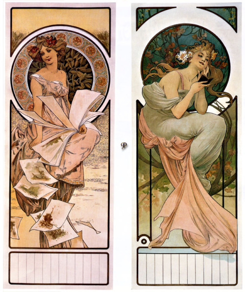 artist-mucha:Calendar Champagne, 1897, Alphonse Mucha