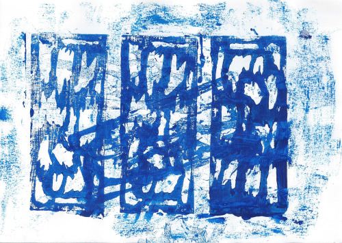 gothteen: blue engravings // acrylic on paper