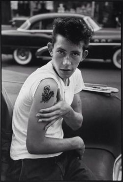 theniftyfifties:  A greaser shows off his