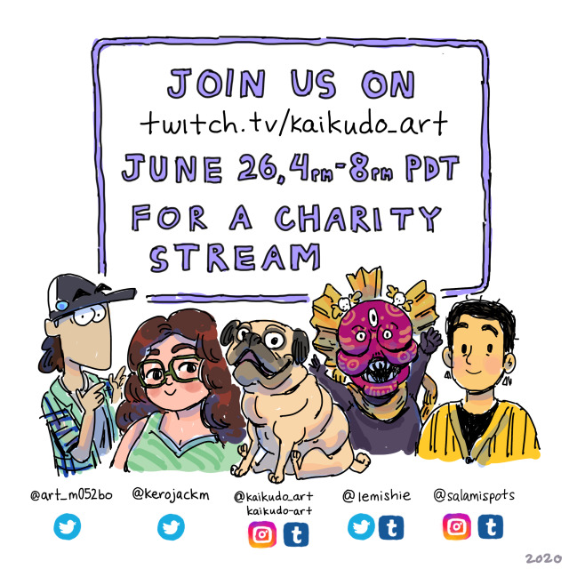 Hey yall my friends art_m052bo, kerojackm, kaikudo_art, lemishie, and I are doing a fundraiser art stream for NAACP next week if...