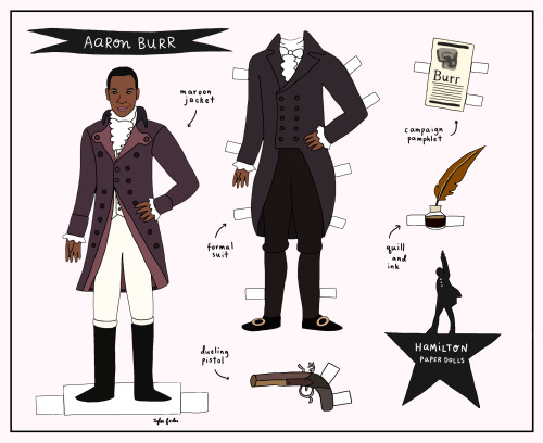 Hello friends!  Here’s a recent freelance project I just finished – Hamilton paper dolls for t