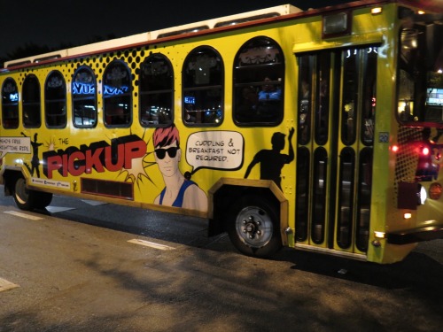 wehonights:  Why party in WeHo on the weekends? How does WeHo keep you safe? The WeHo Pickup! A free shuttle cruising the blvd all weekend. Dropping you off at all the hotspots. Don’t Drink & Drive. Stay out of the streets.  Get Pick’d Up! 