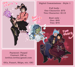 iovitus:I’m taking a few commissions before my trip to Korea! Please share if you can!