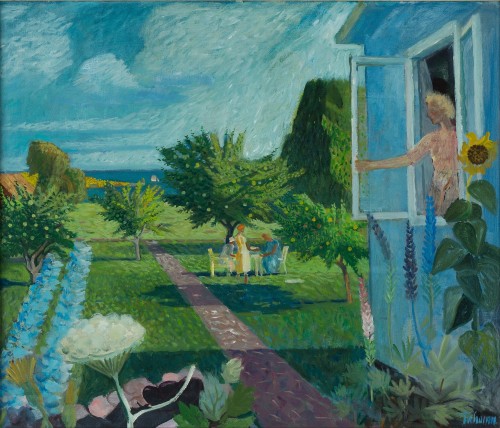 myfairynuffstuff:Gunnar Torhamn (1894 - 1965) - Summer Motif with Lush Garden. Oil on canvas.