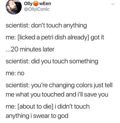 yoynearny:  xxslasher-skeletonxx: mediocremememaster:   Show of hands, who’s dying today?   Me  -raises hand-i like to taste test.