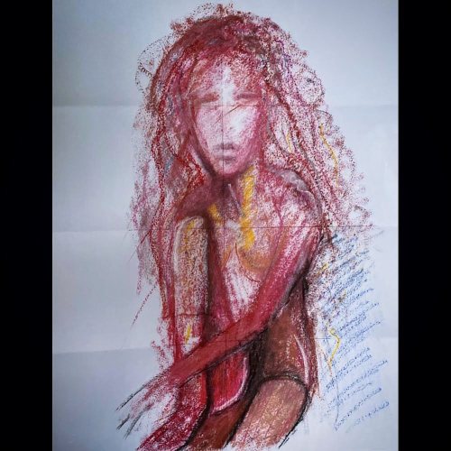 #improvisation #dessin #drawing #illustration #art #pastel à l’#huile sur #papier #poster #recup #re