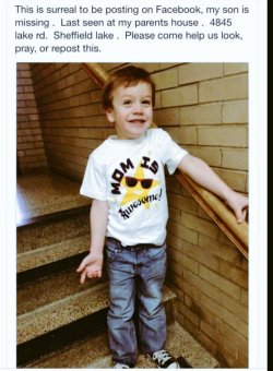 katiekattxo:  katiekattxo:  pancreaticerr0r:  pancreaticerr0r:Please help us find 4 year old Sidney Hedrick! He has autism and has went missing today in Cleveland Ohio. Please REBLOG THIS.   “Police Chief Anthony Campo said the child weighs about 40